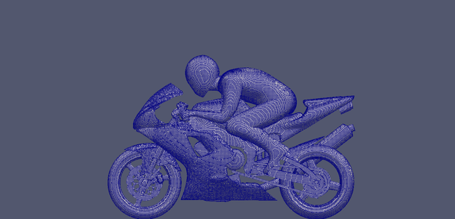 Refined surface mesh based on curl(U)